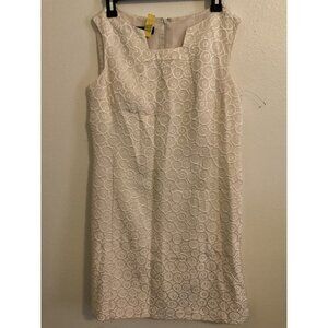 Nine West 8 Ivory Lined Womens Dress‎ Lace Textured Fit Flare